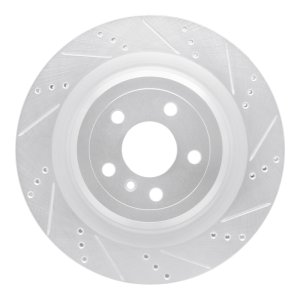 Mercedes-Benz GLE400 Brake Rotor (1) - Rear Right - R1 Concepts - Drilled & Slotted - Silver - `13-`19